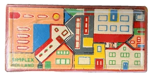 Vintage Simplex Holland Miniature Houses Wood Puzzle 2 1/8" x 4.5" - Picture 1 of 3