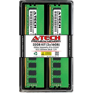 32GB 2x 16GB PC4-2666 ECC UDIMM GIGABYTE D120-C21 GA-Z270-Gaming 3 Memory RAM - Picture 1 of 2