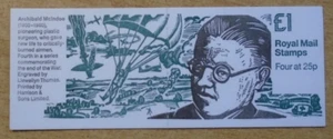 FH39 / DB14(43)/2 Phosphor Omitted Cyl B6 Archibald McIndoe £1 Folded Booklet. - Picture 1 of 3