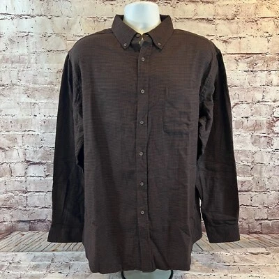 Croft & Barrow Men's Brown Woven Heat Retention Long Sleeve Button Up Shirt L - Image 1 of 4
