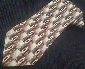 LAMBERTI 100% Silk Tie Men's EUC Geometric Necktie Hand Made Italy - Picture 1 of 9