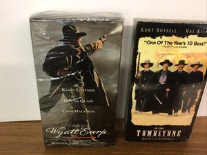 Wyatt Earp VHS 2 Tape Set Costner Quaid Hackman TOMBSTONE Kurt Russel Val Kilmer - Picture 1 of 6