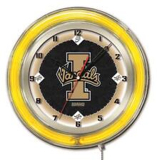 Idaho Vandals HBS Neon Yellow Black College Battery Powered Wall Clock (19")