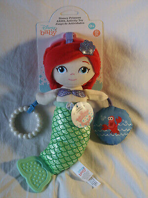 Disney Princess Ariel Activity Toy Little Mermaid On-the-Go Clip Rattle Teether  • 15.99$