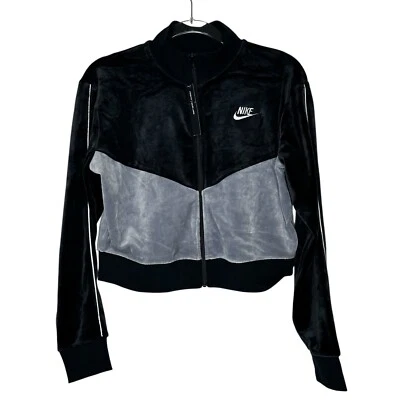 Nike Nuevo con Etiquetas Mujer Terciopelo Cremallera Completa Sudadera Recortada Talla M Athlesiure Deportes Foto 1 de 4