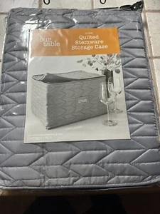 Our Table Quilted Stemware Storage Case in GREY Bed Bath &Beyond Product - Picture 1 of 3