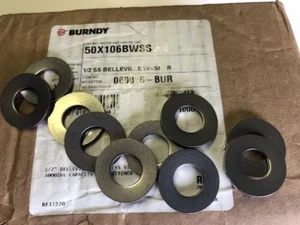 (10) BURNDY 50X106BWSS BELLEVILLE 1/2" STAINLESS STEEL WASHER ,FREE SHIPPING!! - Picture 1 of 2