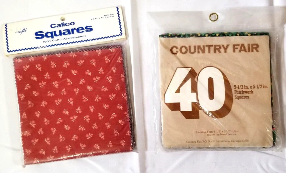 Kit de artesanía de edredón 88 patchwork Calico cuadrados a granel nuevo sellado Country Fair 5,5" cuadrado Foto 1 de 4