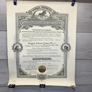 1941 Order Sons of Italy in America Contract? Poster Signed And Has Seal. Rare - Picture 1 of 12