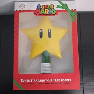 Nintendo Super Mario 9" Super Star Light Up LED Plug In Christmas Tree Topper - Picture 1 of 4