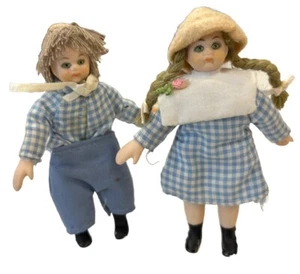 Vintage Miniature Dollhouse Porcelain Posable Victorian Boy & Girl Doll! 1:12 - Picture 1 of 6