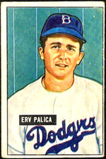 1951 Bowman baseball card # 189 Erv Palica, Brooklyn Dodgers G/VG