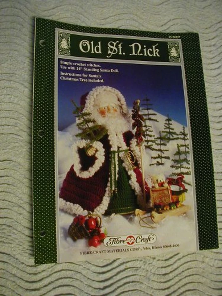 Old St Nick Simple crochet stitches 14” Standing Santa Doll Christmas Tree - Image 1 of 1