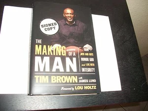 TIM BROWN SIGNED BOOK "THE MAKING OF A MAN" - Picture 1 of 6