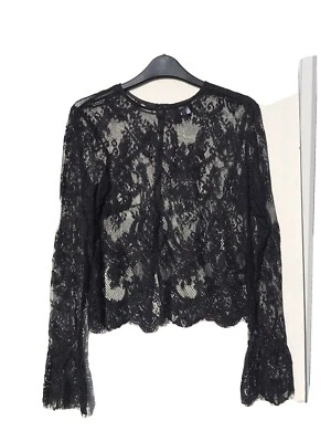 H&M Size 6 Black Floral Lace Top Mesh  - Image 1 of 4