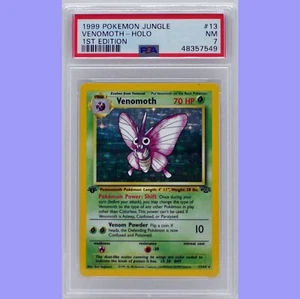 Pokémon 1a Edición Venomoth Holo 13/64 Jungle PSA 7 CASI COMO NUEVO - Imagen 1 de 4