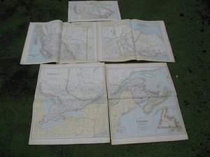 100% ORIGINAL LARGE CANADA MAPS X5 BY GEORGE PHILIP C1903 VGC VANCOUVER OTTAWA - Picture 1 of 4