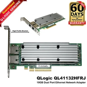 Dell QLogic QL41132 2-Ports 10GbE RJ-45 PCIe High Profile Network Card NV5 - Picture 1 of 9