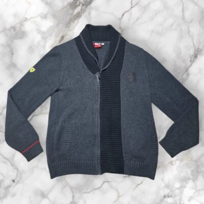 Puma x Scuderia Ferrari Cárdigan Cremallera Completa Suéter Chaqueta Para Hombre Grande Gris Foto 1 de 4