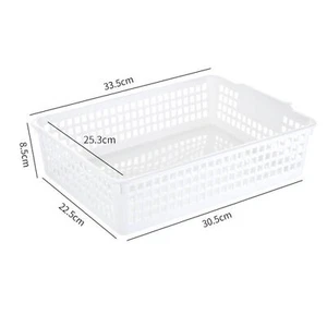Desktop Storage Basket Space Saving Handle Rectangular Stackable Hollow UK - Picture 1 of 12