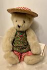 Vermont Teddy Bear Co 1993 Jointed 13” Plush Stuffed Animal w/Tags Beige Vintage