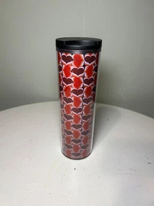 Starbucks Heart Tumbler Cup Valentine Red Pink Plastic Slim Hot Cold 2019 NEW - Picture 1 of 5