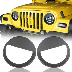Angry Bird Front Headlight Trim Cover Bezel for 1997-2006 Jeep Wrangler TJ Black - Picture 1 of 9