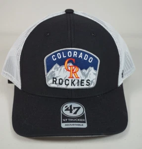 Truckermütze Marke Colorado Rockies MLB schwarz Pitch verstellbar weiß Einheitsgröße '47 - Bild 1 von 5