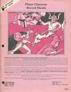 FOGLI RECORD PERSONAGGI GIOCATORE EXC+! Vintage 9028 D&D TSR Dungeons Dragons TSR - Foto 1 di 2