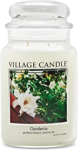 Village Candle Gardenia Large Glass Apothecary Jar Scented Candle, 21.25 oz, Whi - Picture 1 of 5