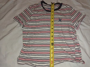 HURLEY Surf Beach Girls Shirt Tank Top S petite pink stripe skate cute sexy 90s - Picture 1 of 3