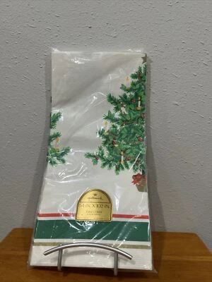 "Mantel estilo Spode 54x102"" NOS con sello de papel árbol de Navidad" Foto 1 de 4