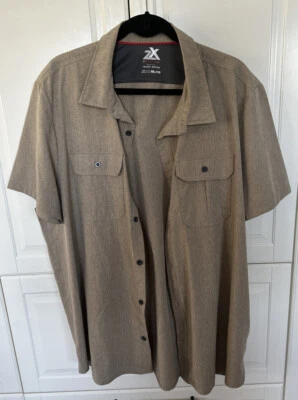 Camisa con botones Zeroxposur Travel Series para hombre ligera elástica marrón XXL Foto 1 de 4