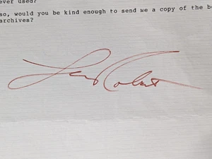 Carta y sobre mecanografiados firmados por el autor Les Roberts 1991 - Imagen 1 de 3