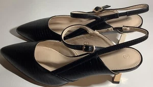 Zapatos de salón para mujer tacones de gatito correas al tobillo punta cerrada honda. Coutgo - Imagen 1 de 4