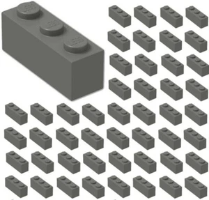 ☀️50x NEW LEGO 1x3 DARK BLUISH GRAY Bricks Wall Starwars City Town Building  - Picture 1 of 2