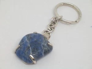 Portachiavi in ARGENTO 925 e SODALITE NATURALE - brisè chiave - Pietra Dura - - Picture 1 of 3