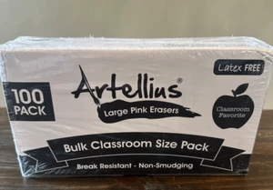Artellius rosa Radiergummis Großpackung 100 Stück - groß, latex- & wischfrei, Klassenzimmer - Bild 1 von 6