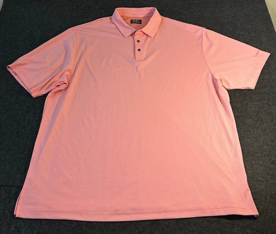 Camisa polo de golf Ben Hogan Performance rosa con estampado de diamantes para hombre talla 2XL Foto 1 de 4