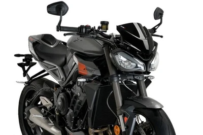 Pantalla deportiva Puig negra nueva generación Triumph Street Triple 765 R 2023-2025 Foto 1 de 4
