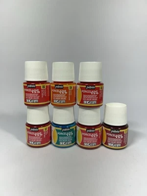 (Random Assortment of 7) Pebeo Porcelaine 150 China Paint 45ml Bottle Red Blue - Image 1 of 4