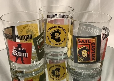 "Vaso de ron especiado Captain Morgan 4"" nacido para ron vela ¡¡clasificado Aargh!!" - Juego de 3 Foto 1 de 4