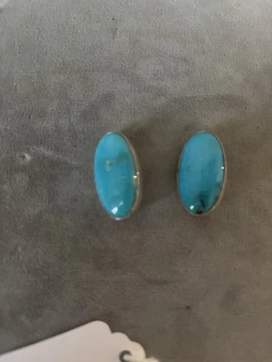 Jay King DTR Sterling Silver Turquoise Clip On Earrings - Image 1 of 4