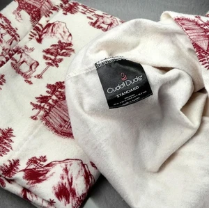 Cuddl Duds Flannel Standard Pillow Cases Cotton Moose Lodge Toile Lot of 2 Cabin - Picture 1 of 12
