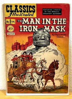 Classics Illustrated MAN IN THE IRON MASK #54 HRN 55 1st Edition Comic Book GOOD - Image 1 of 4