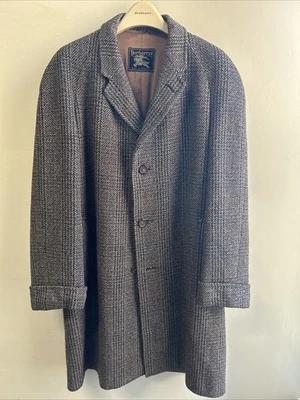 Abrigo de tweed vintage Burberry London para hombre Glen a cuadros escocés Cheviot 42R Foto 1 de 4