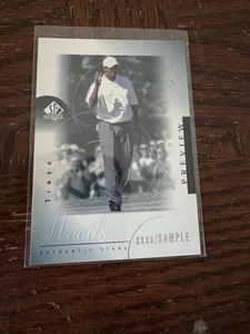 Tiger Woods 2001 SP Authentic Preview xxxx/SAMPLE Rookie  - Picture 1 of 2