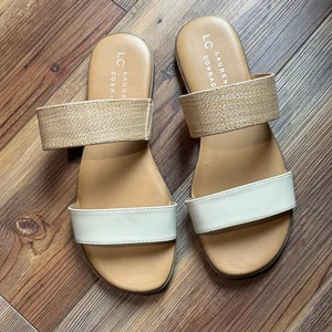 Lauren Conrad Sunstone Natural Mujer’s Talla 6.5 Mediano Slide Sandalias Sin Cordones Planas - Imagen 1 de 5