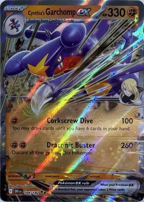 Pokemon TCG Cynthia's Garchomp ex - 104/182 Holofoil SV10: Destined Rivals - Image 1 of 2