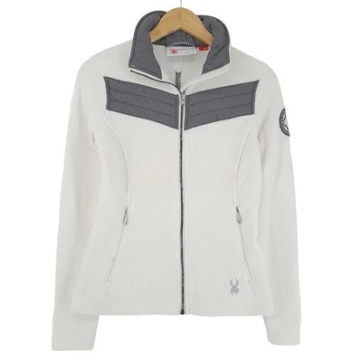 Spyder Fleece Jacket Women Core Sweater White Oo0 Size XS Foto 1 de 4